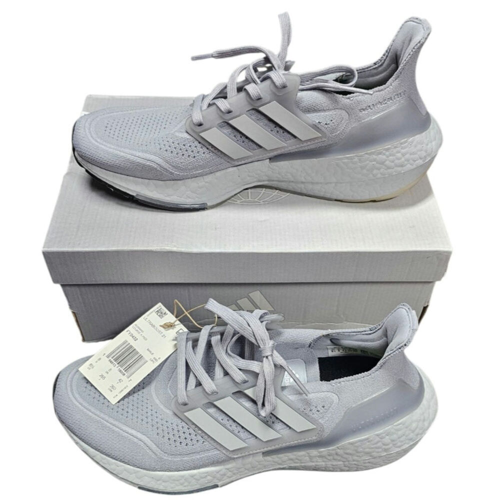 Adidas UltraBoost 21 'Halo Silver' FY0432 Men's Shoes Sz 8.5 Mens/10 Women New